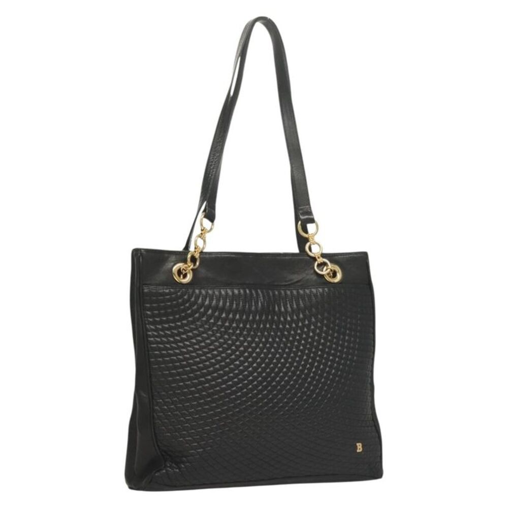 Bally Vintage Leather Black Leather Tote Bag Bag